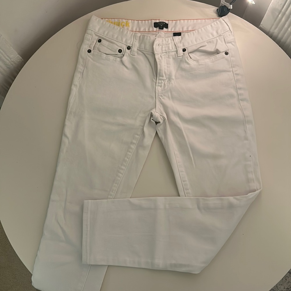 J Crew white ankle jeans